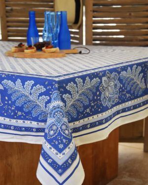 Nappe - provence - made in france - Collection exclusive -mirabeau blanc bleu