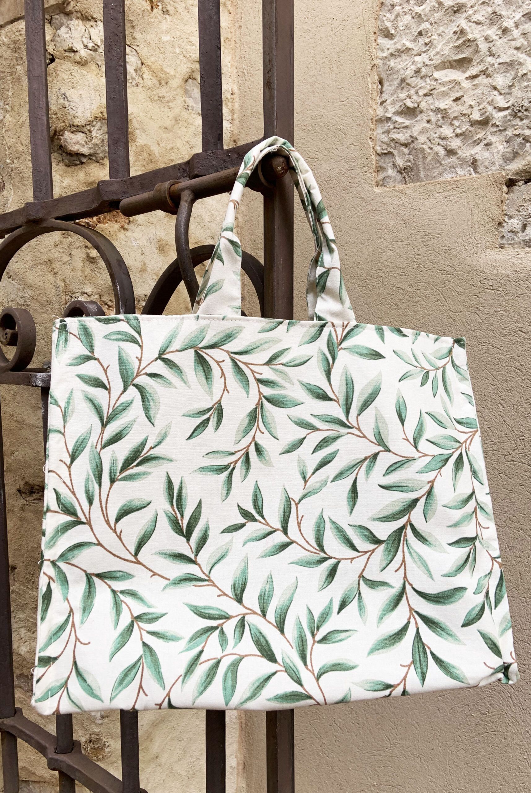 Sac cabas a rayures bleu et vert : , BOUTIQUE DE