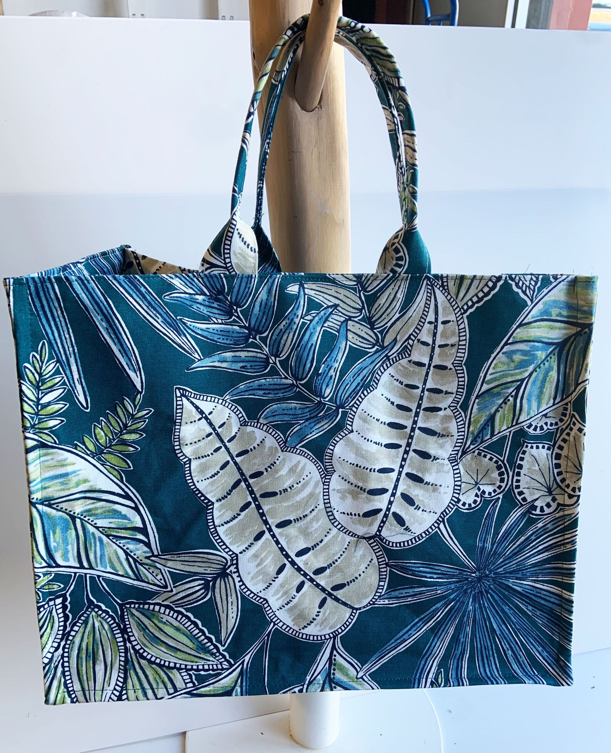 Sac cabas a rayures bleu et vert : , BOUTIQUE DE