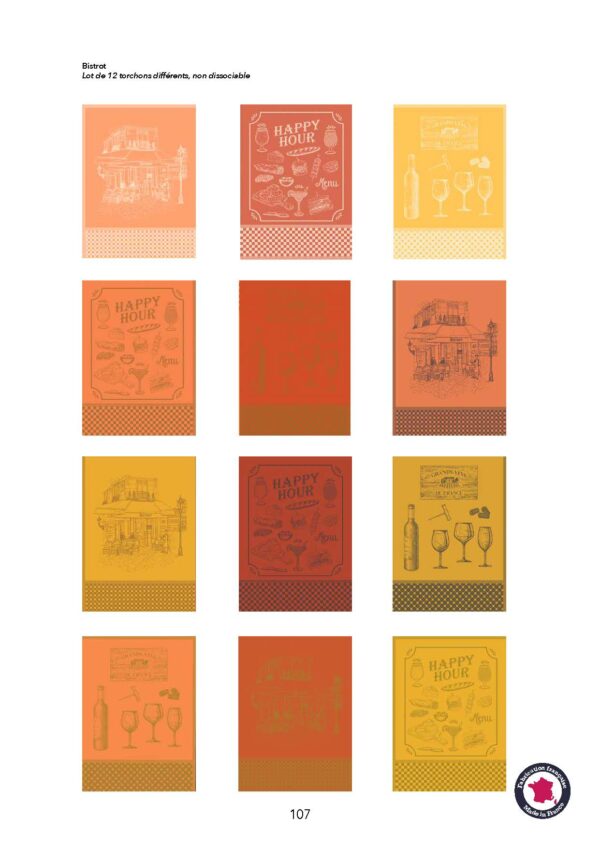 Torchon Bistrot (lot de 12)